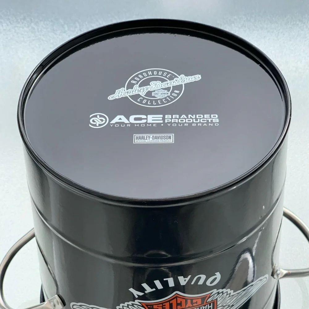 Harley-Davidson Black Winged Bar & Shield Ice Bucket with Silver Scoop